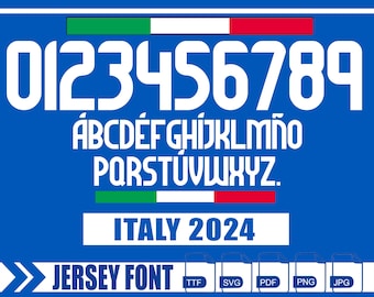 Italy 2023-2024 Font – Digital Download for Shirts, Names & Numbers | Vector Typeface Kit Shirt Soccer.