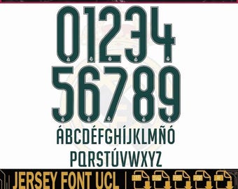Real Madrid 2026 -2027Jersey Font UCL Vector Typeface (Digital Download)