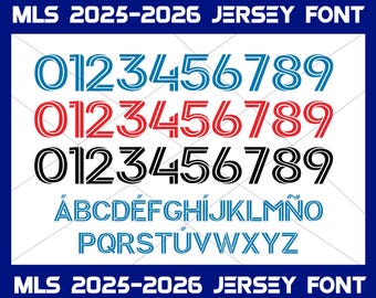 MLS Font 2025-26  – Digital Download for Shirts, Names & Numbers | Football Vector Typeface - Messi Font