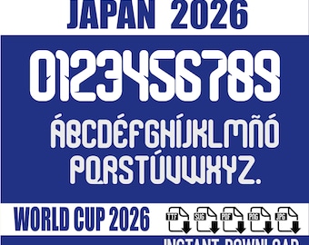 Japan Jersey Font 2026 Vector Typeface (Digital Download)