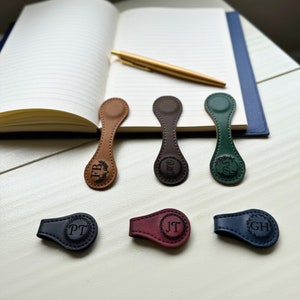 Personalised Leather Magnetic Bookmark, Custom Engraved Leather Bookmark, Book Lover Gift, Personalized Handmade Bookmarks, Readers Gift zdjęcie 3