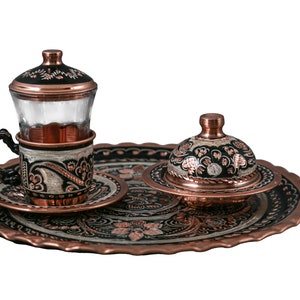 Antique Copper Tea Set Custom Tea Set Copper Handmade, Arabic Tea Set Turkish Tea Cup Set Copper Gift design Tea set home decor gift for