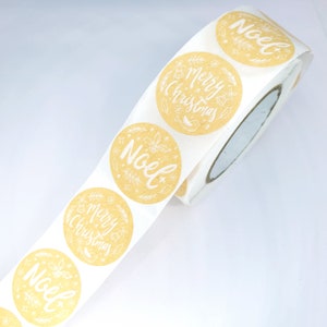 50 pcs/lot 25mm Merry Christmas Noel Round Circle Shaped Brown Stickers Seal Labels Product Labeling Party Gifts Packaging Craft