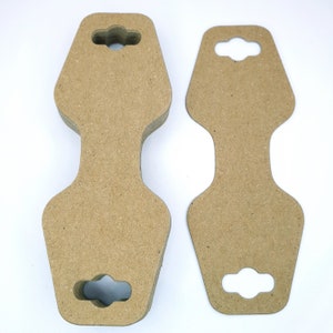 25 pcs/lot cartes de présentation de chouchous pour cheveux, 10 cm x 3,8 cm, papier kraft brun pour chouchous en épingle à cheveux, emballage de bijoux, collier, 280 g/m²