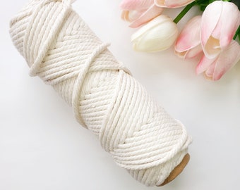 5m/lot 4mm Macrame Cord 100% Cotton Handmade Rope Twisted String DIY Craft Supplies Home Knitting Plant Hangers Wall Hanging Christmas