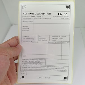 10 Stück KN22 4 * 6 Zoll Thermoetikett Aufkleber Selbstklebende Aufkleber für Zolldeklaration in Übersee aus Großbritannien