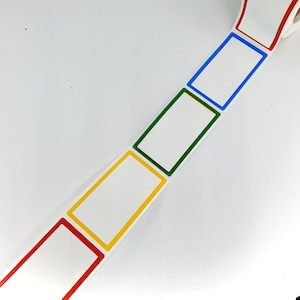 25 stks/partij 25*45 mm Lege Blanco Kleurrijke Randen Rechthoekige Stickers Seal Labels Verjaardag Etikettering Party Geschenken Verpakking Ambachtelijke Producten