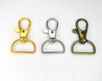 1 pcs to 2 pcs 20mm Gold Bronze Silver Swivel Clasp Lanyard Snap Hooks Keychain Webbing Strap Bag Purse Clip Hook Metal Lobster Claws Crafts