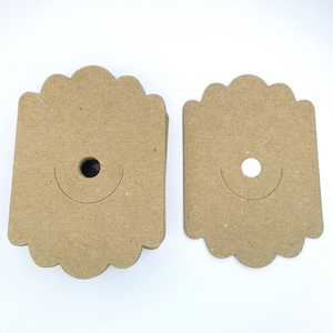25 pcs/lot 6.4cm x 4.5cm Display Cards Packaging for Jewellery Necklace Bracelets Earrings Craft Products Brown Craft Paper 280gsm
