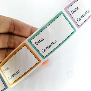 25 stks/partij 3*5 cm Lege Blanco Kleurrijke Randen Rechthoekige Stickers Seal Labels Verjaardag Etikettering Party Geschenken Verpakking ambachtelijke Producten