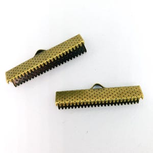10 stuks 25 mm 30 mm Bronskleur knijpkralen Inham sluitingen Koord Eindkapjes Lint Leren clip Vouwconnectoren Benodigdheden Bevindingen