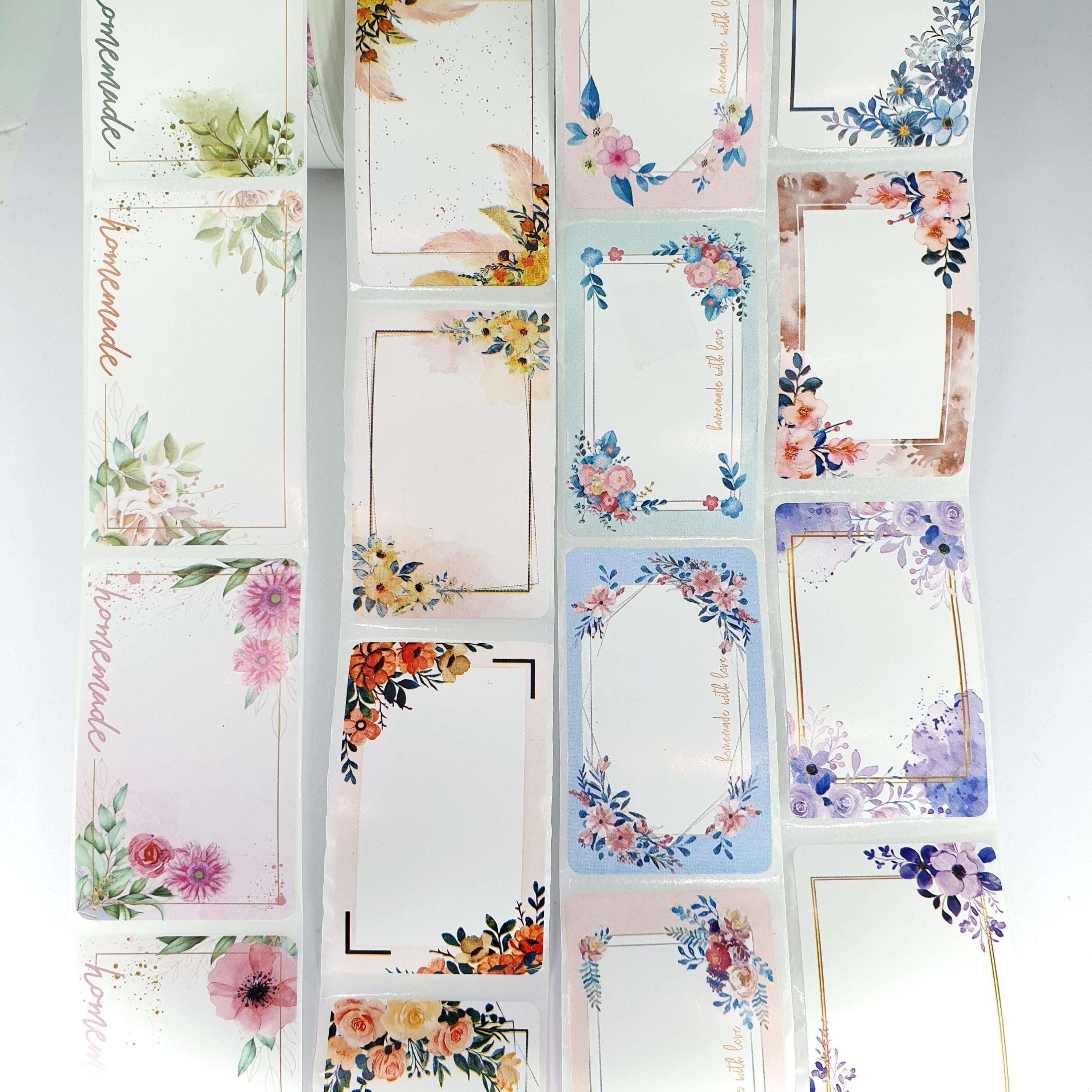 25 Pcs/lot 30mm X 50mm Flower Border Handwritten Blank Stickers for ...