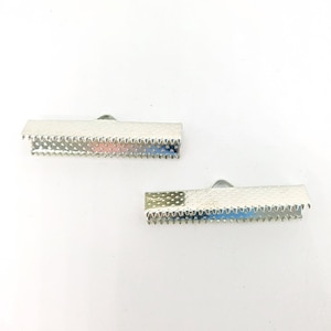 10 stuks 25 mm 30 mm Zilverkleur Knijpkralen Inham sluitingen Koord Eindkapjes Lint Leren Klem Vouwconnectoren Benodigdheden Bevindingen