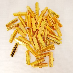 10 stuks 25 mm 30 mm Goudkleur Knijpkralen Inham sluitingen Koord Eindkapjes Lint Leren Clip Vouwconnectoren Benodigdheden Bevindingen
