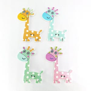 4 stks/pak 26 mm * 35 mm Giraf houten knopen Scrapbooking 2 gaten knopen Decoratieve knopen