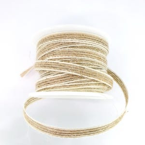 1 m Vintage Jute Burlap Hessian Ribbon 6mm for DIY Craft Gift Packing Wedding Decorations