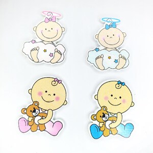 5 pezzi/lotto 35 mm (circa) Baby Wood Abbellimenti in legno Decorazioni per scrapbooking Artigianato Baby Shower Creazione di biglietti Progetti di cucito