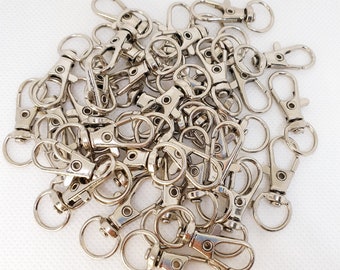 1 / 10 pcs Split Key Ring Swivel Lobster Clasp Connector for Bag Belt Dog Cat Chains DIY Jewellery Making Findings