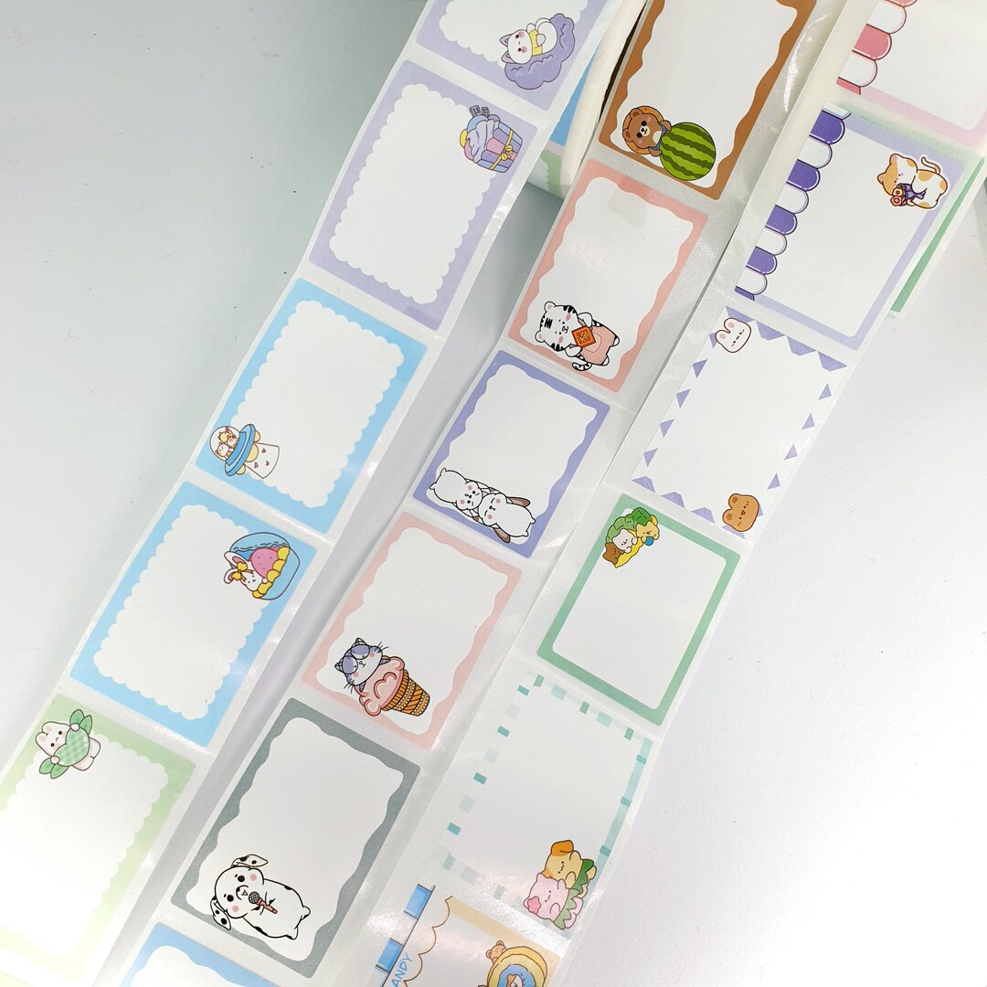 25 Pcs/lot 25mm X 37mm Cartoon Border Handwritten Blank Stickers for ...