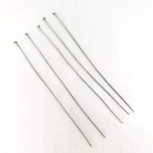 10 pcs/pack 25mm 50mm 65mm No Fade 304 Stainless Steel Silver Head Pins for DIY Jewellery Making Head Pins Findings