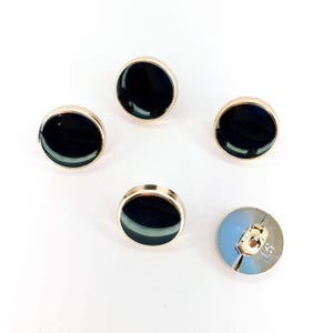 5 stks/partij 12 mm zwarte schachtknopen met gouden ronde diy naaien kleding ornamenten schachtknopen voor kledingstukken shirts handgemaakte materiaal