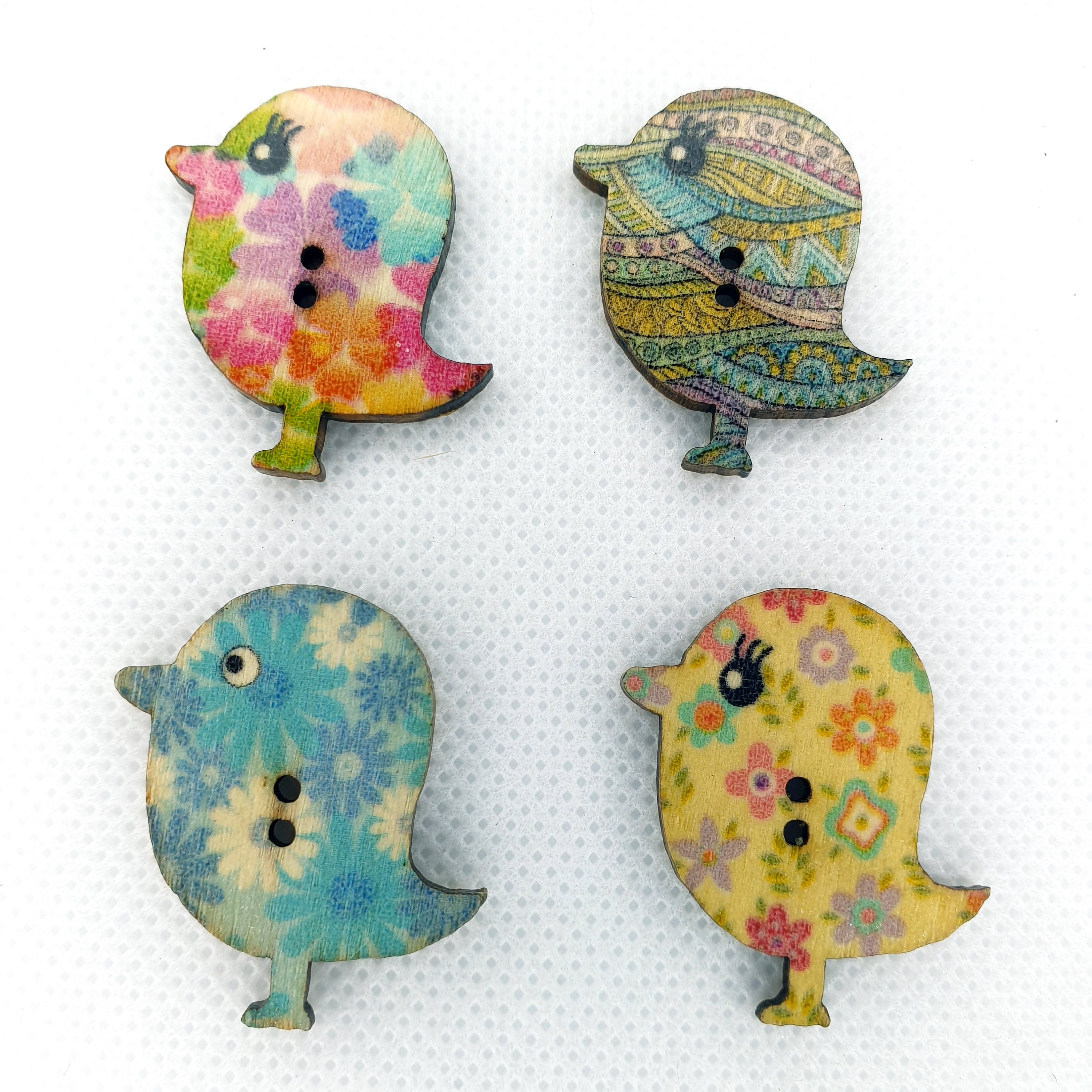 100 Stück Holzknöpfe Vogel-Form - 2 Löcher, Bunt Gemischt, Für Nähen, Basteln & Scrapbooking