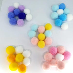 20 Pcs/Pack 20mm Mixed Colour Soft Pom Pom Balls for Fabric Embellishments Fun Paper Craft Supplies Kids Crafts Decorations (Code 01)