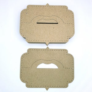 20 unidades/lote 7,2 cm x 7,7 cm, Cartões de exibição Embalagem para joias Colar Pulseiras Brincos Produtos de artesanato Papel artesanal marrom 280gsm