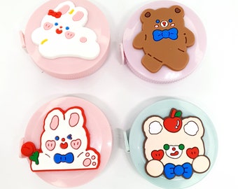 1 pcs Cute Cartoon Tape Measure Mini Measuring Tape Measure Three Circumference Ruler Sewing Measure Waist Chest Hip Soft Tape Measurement