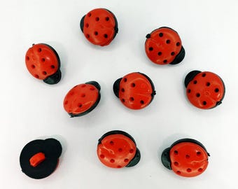 てんとう虫プラスチックボタン - 15 mm / 5/8