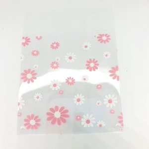 10 個/パック 70 mm x 70 mm シャビーシックフラワーデイジー包装シールバッグ、ベーキングスナック粘着バッグ、ビスケットクッキー包装バッグ