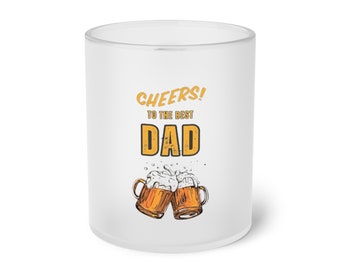 Tazza in vetro smerigliato - Festa del papà - "Saluti al miglior papà"