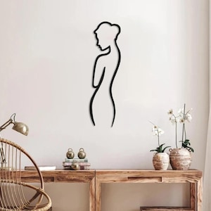Woman Metal Wall Art – Female Body Line Art for Home, Bathroom Wall Hanging | Modern Wire Wall Decor | Housewarming Gift-Minimalist Line Art