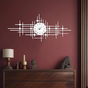 Modern Large Wall Clock – Minimalist Silent Metal Design, Unique Home Decor, Luxury Oversized Wall Clock, Housewarming Gift