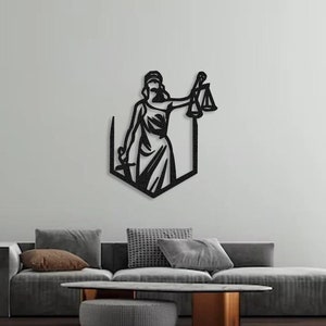Scales of justice Metal Wall Decor, Law Office Wall Decor, Themis Metal Wall Decor, Gifts For A Lawyer Graduation, Attorney Gift, Large wall