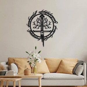 Epic Fantasy Sword Metal Wall Decor | Medieval Wall Art | Gifts for Him | Sworn Brotherhood Decor | Housewarming Gift | Fantasy Realm Decor