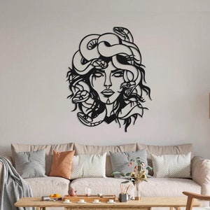 Medusa Wall Art, Gordon Art Greek Mythology Wall Sculpture, Large Metal Wall Art, Snake Haired Woman Wall Art, Housewarming Gift, Gothic Art