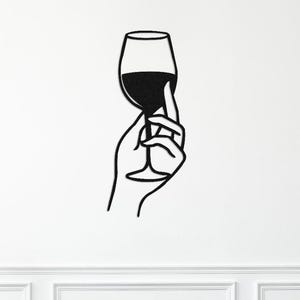 Wine Glass Metal Wall Decor, Minimalist Metal Line Art , Wine Bar Sign, Wine Gifts, Bar Art, Bar Decor, Wine Lover Gift, Housewarming Gift
