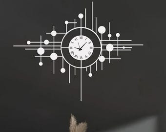 Luxury Oversized Metal Wall Clock, Large Silent Minimalist Modern Wall Clock for Living Room, Oversized Silent Wall Clock, Housewarming Gift