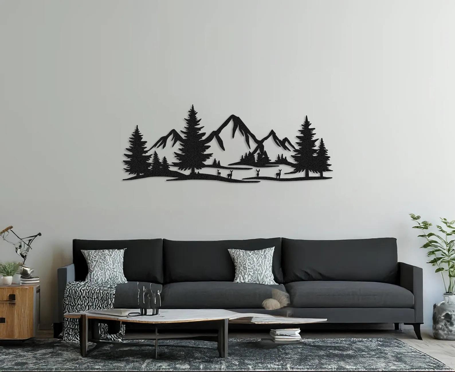 Mountain - Forest Metal Wall Art – Large Nature Landscape Decor for ...