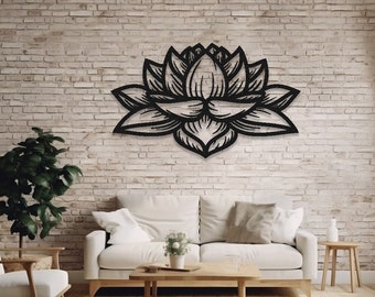 Decorazione murale in metallo a forma di fiore di loto, decorazioni floreali da appendere, decorazioni murali per studio di yoga, mandala in metallo da parete, decorazioni spirituali, regalo per l'inaugurazione della casa
