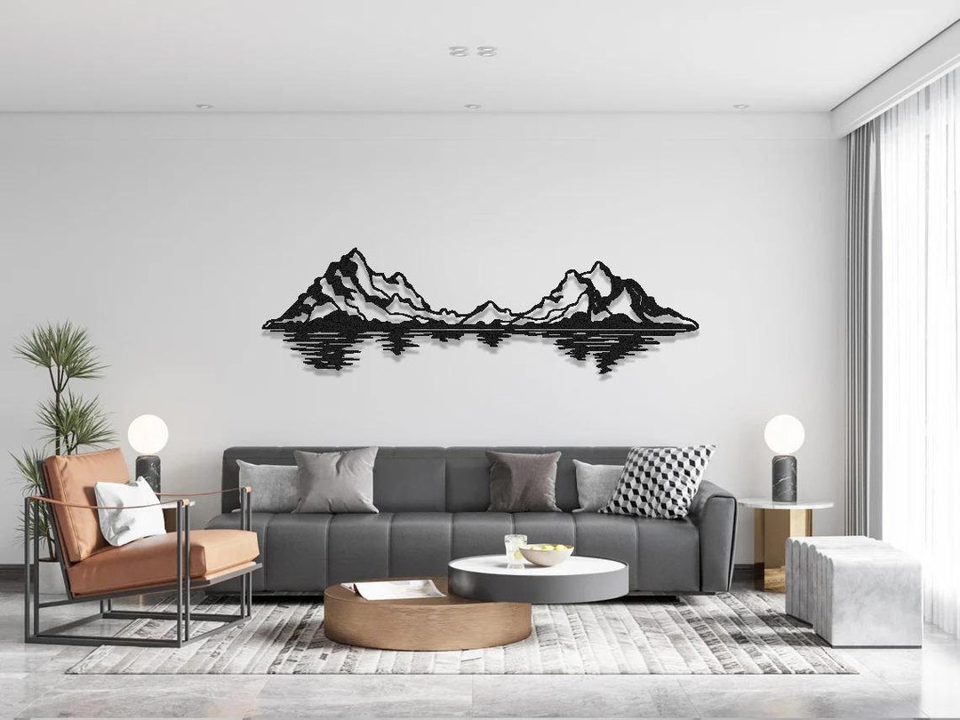Mountain Metal Wall Decor, Housewarming Gift, Mountain Metal Wall Art ...