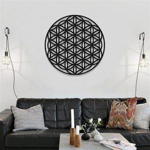 Flower of Life Metal Wall Art, Flower of Life Wall Decor, Sacred Geometry, Spirutal, Yoga Decor, Home decor, Minimalist Meditation Wall Art