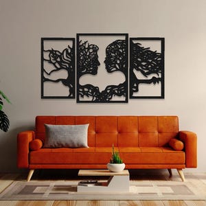 Tree of Life Metal Wall Art: 3-Panel Face Decor