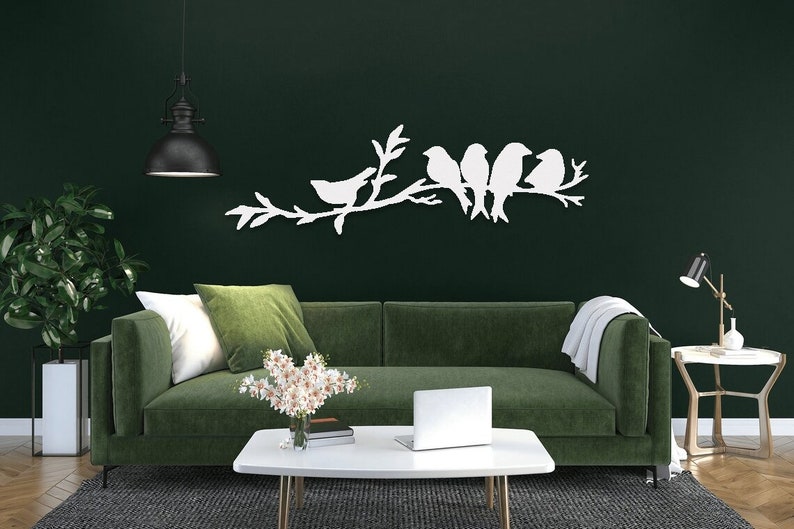 Birds on Branch Metal Wall Art: Rustic Home Decor - Etsy