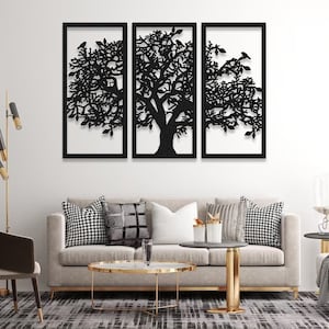 Metal Tree of Life Wall Art: 3-Panel Home Decor