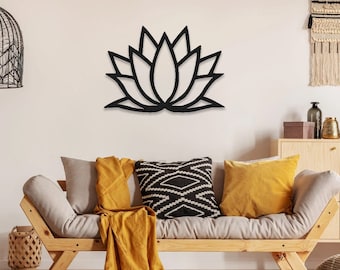 Decorazione murale in metallo con fiore di loto: decorazione mandala, regalo spirituale