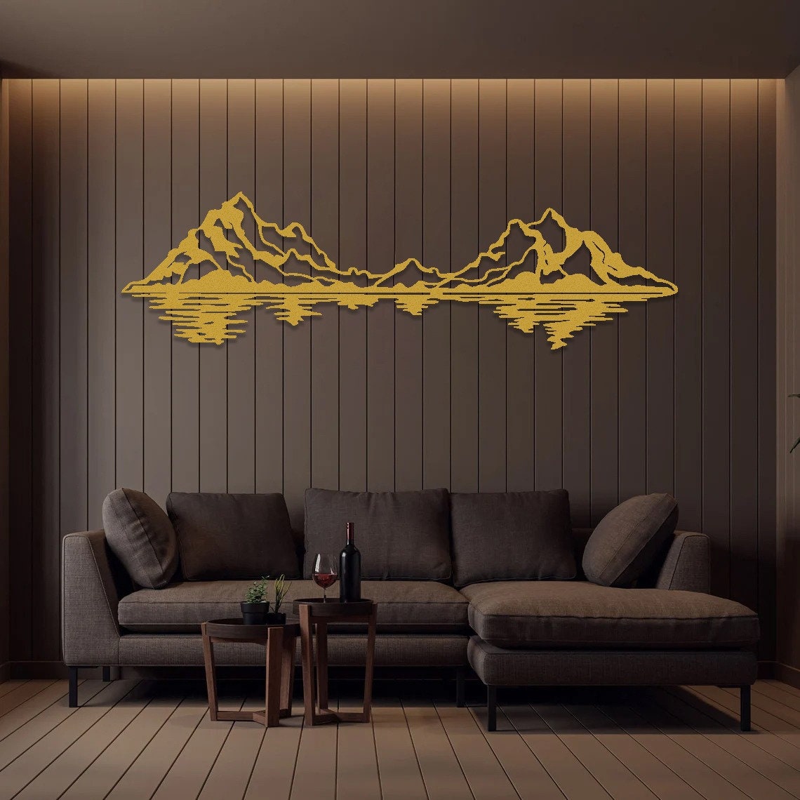 Mountain Metal Wall Decor, Housewarming Gift, Mountain Metal Wall Art ...