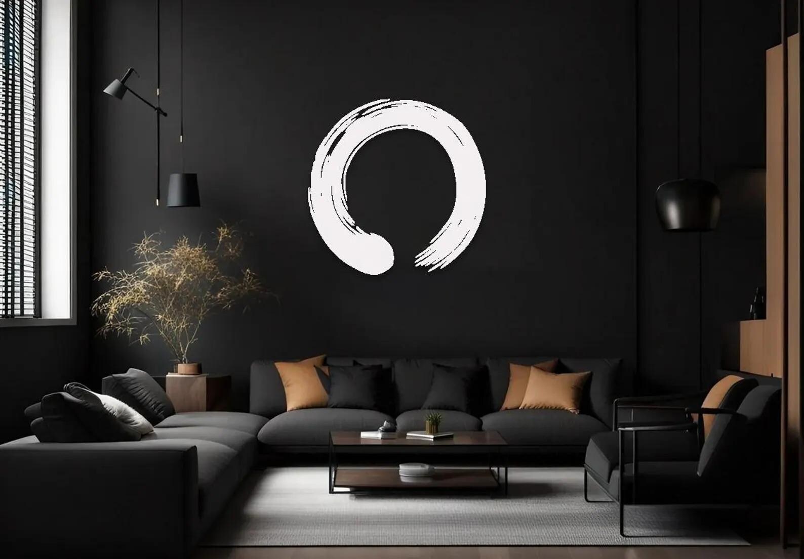 Enso Circle Metal Wall Decor, Zen Circle Wall Art, Yoga Wall Decor ...
