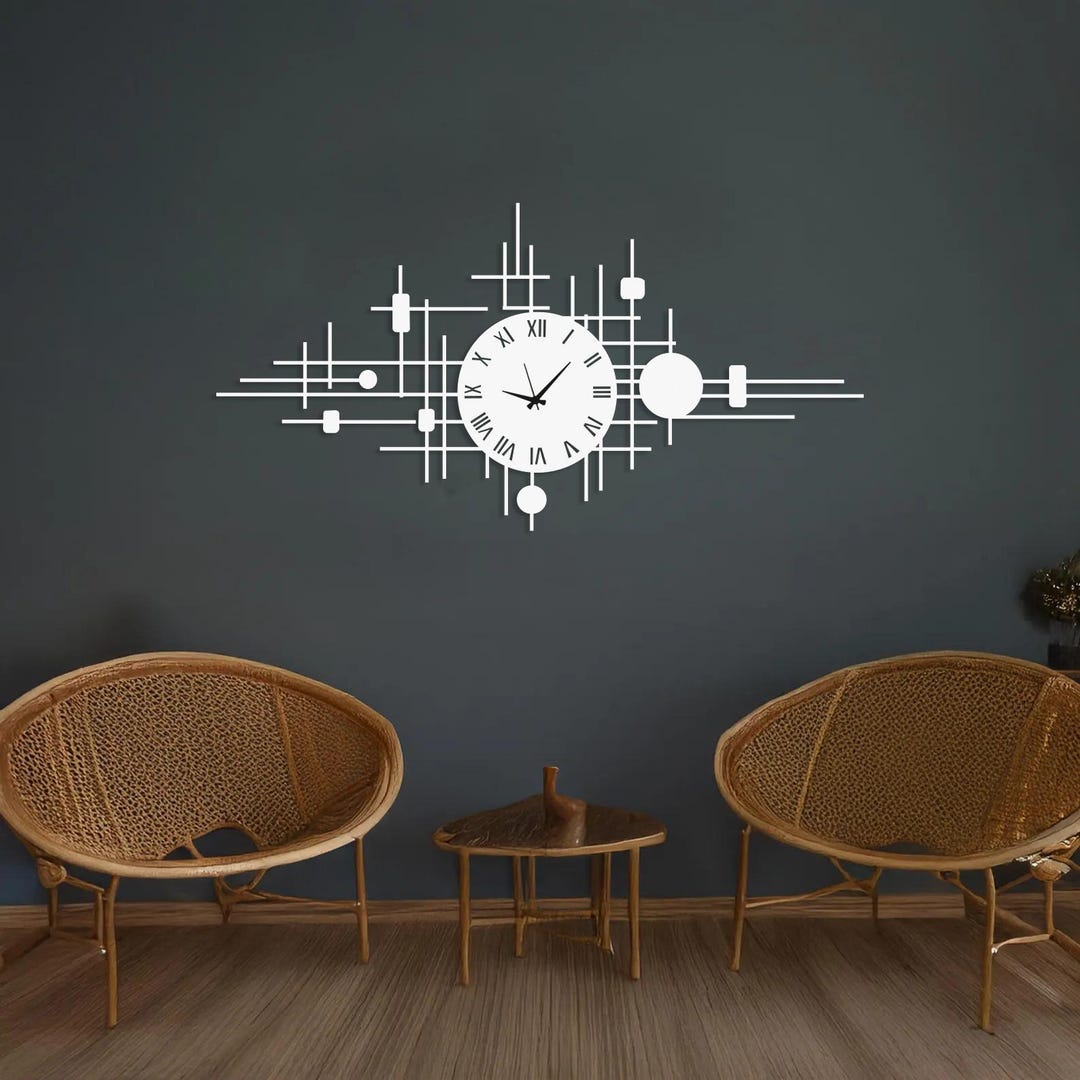 Oversized Metal Wall Clock – Luxury Modern Silent Minimalist Design for ...